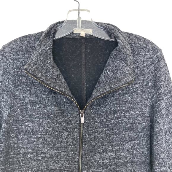 Eileen Fisher Heathered Gray Full Zip Cardigan Sz S - Picture 2 of 6